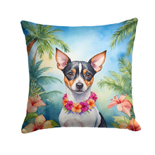 Load image into Gallery viewer, Rat Terrier Luau Throw Pillow - 14x14 Decorative Pillow – Art for Your Home &amp; Patio