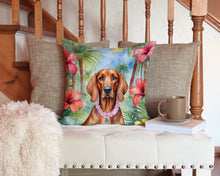 Load image into Gallery viewer, Redbone Coonhound Luau Throw Pillow - 14x14 Decorative Pillow – Art for Your Home &amp; Patio