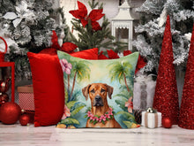 Load image into Gallery viewer, Rhodesian Ridgeback Luau Throw Pillow - 14x14 Decorative Pillow – Art for Your Home &amp; Patio
