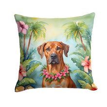 Load image into Gallery viewer, Rhodesian Ridgeback Luau Throw Pillow - 14x14 Decorative Pillow – Art for Your Home &amp; Patio
