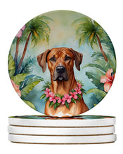 Load image into Gallery viewer, Rhodesian Ridgeback Luau Large Sandstone Coasters Pack of 4