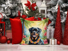 Load image into Gallery viewer, Rottweiler Luau Throw Pillow - 14x14 Decorative Pillow – Art for Your Home &amp; Patio