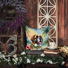 Load image into Gallery viewer, Saint Bernard Luau Throw Pillow - 14x14 Decorative Pillow – Art for Your Home &amp; Patio