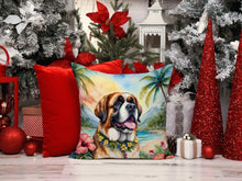 Load image into Gallery viewer, Saint Bernard Luau Throw Pillow - 14x14 Decorative Pillow – Art for Your Home &amp; Patio