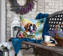 Load image into Gallery viewer, Saint Bernard Luau Throw Pillow