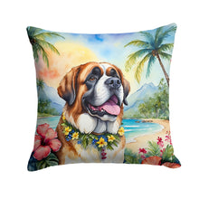 Load image into Gallery viewer, Saint Bernard Luau Throw Pillow