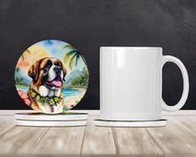 Load image into Gallery viewer, Saint Bernard Luau Large Sandstone Coasters Pack of 4