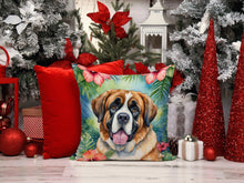 Load image into Gallery viewer, Saint Bernard Luau Throw Pillow - 14x14 Decorative Pillow – Art for Your Home &amp; Patio
