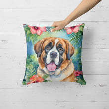 Load image into Gallery viewer, Saint Bernard Luau Throw Pillow