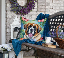 Load image into Gallery viewer, Saint Bernard Luau Throw Pillow