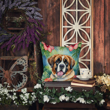 Load image into Gallery viewer, Saint Bernard Luau Throw Pillow