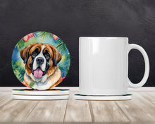 Load image into Gallery viewer, Saint Bernard Luau Large Sandstone Coasters Pack of 4