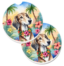 Load image into Gallery viewer, Saluki Luau Car Coasters – Set of 2 - Absorbent Stone with Fun &amp; Functional Artwork