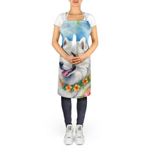Load image into Gallery viewer, Samoyed Luau Apron – Artist-Designed Kitchen, BBQ &amp; Craft Apron