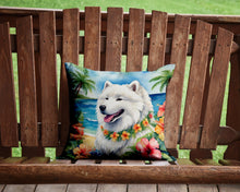 Load image into Gallery viewer, Samoyed Luau Throw Pillow - 14x14 Decorative Pillow – Art for Your Home &amp; Patio