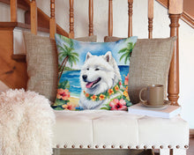 Load image into Gallery viewer, Samoyed Luau Throw Pillow - 14x14 Decorative Pillow – Art for Your Home &amp; Patio