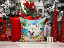 Load image into Gallery viewer, Samoyed Luau Throw Pillow - 14x14 Decorative Pillow – Art for Your Home &amp; Patio