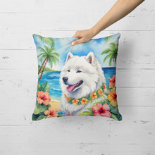 Load image into Gallery viewer, Samoyed Luau Throw Pillow