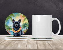 Load image into Gallery viewer, Schipperke Luau Large Sandstone Coasters Pack of 4