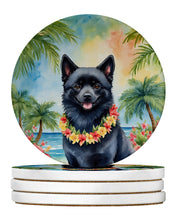 Load image into Gallery viewer, Schipperke Luau Large Sandstone Coasters Pack of 4
