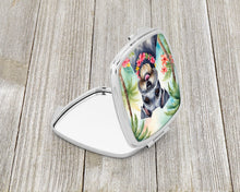 Load image into Gallery viewer, Schnauzer Luau Compact Mirror – Stylish Purse Mirror with Artistic Covers
