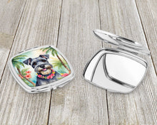 Load image into Gallery viewer, Schnauzer Luau Compact Mirror – Stylish Purse Mirror with Artistic Covers