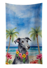 Load image into Gallery viewer, Scottish Deerhound Luau Kitchen Towel