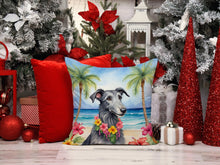 Load image into Gallery viewer, Scottish Deerhound Luau Throw Pillow - 14x14 Decorative Pillow – Art for Your Home &amp; Patio