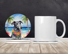 Load image into Gallery viewer, Scottish Deerhound Luau Large Sandstone Coasters Pack of 4