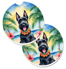 Load image into Gallery viewer, Scottish Terrier Luau Car Coasters – Set of 2 - Absorbent Stone with Fun &amp; Functional Artwork