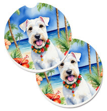 Load image into Gallery viewer, Sealyham Terrier Luau Car Coasters – Set of 2 - Absorbent Stone with Fun &amp; Functional Artwork