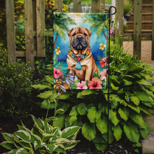 Load image into Gallery viewer, Shar Pei Luau Garden Flag – Tropical Dog Decor with Hibiscus &amp; Palm Leaves