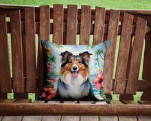 Load image into Gallery viewer, Sheltie Luau Throw Pillow - 14x14 Decorative Pillow – Art for Your Home &amp; Patio