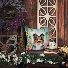 Load image into Gallery viewer, Sheltie Luau Throw Pillow - 14x14 Decorative Pillow – Art for Your Home &amp; Patio