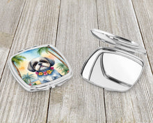 Load image into Gallery viewer, Shih Tzu Luau Compact Mirror – Stylish Purse Mirror with Artistic Covers