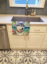 Load image into Gallery viewer, Siberian Husky Luau Kitchen Towel