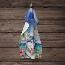 Load image into Gallery viewer, Siberian Husky Luau Kitchen Towel