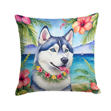 Load image into Gallery viewer, Siberian Husky Luau Throw Pillow - 14x14 Decorative Pillow – Art for Your Home &amp; Patio