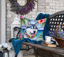 Load image into Gallery viewer, Siberian Husky Luau Throw Pillow