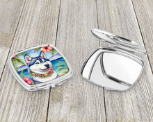 Load image into Gallery viewer, Siberian Husky Luau Compact Mirror – Stylish Purse Mirror with Artistic Covers