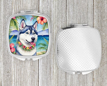 Load image into Gallery viewer, Siberian Husky Luau Compact Mirror – Stylish Purse Mirror with Artistic Covers