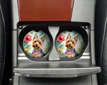 Load image into Gallery viewer, Silky Terrier Luau Car Coasters – Set of 2 - Absorbent Stone with Fun &amp; Functional Artwork