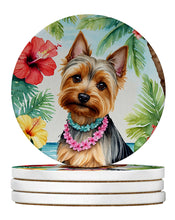 Load image into Gallery viewer, Silky Terrier Luau Large Sandstone Coasters Pack of 4