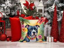 Load image into Gallery viewer, Staffordshire Bull Terrier Luau Throw Pillow - 14x14 Decorative Pillow – Art for Your Home &amp; Patio