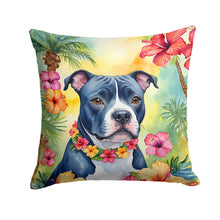 Load image into Gallery viewer, Staffordshire Bull Terrier Luau Throw Pillow - 14x14 Decorative Pillow – Art for Your Home &amp; Patio