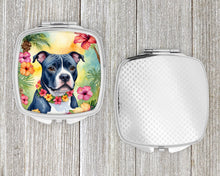 Load image into Gallery viewer, Staffordshire Bull Terrier Luau Compact Mirror – Stylish Purse Mirror with Artistic Covers