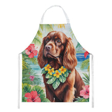 Load image into Gallery viewer, Sussex Spaniel Luau Apron – Artist-Designed Kitchen, BBQ &amp; Craft Apron