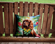 Load image into Gallery viewer, Sussex Spaniel Luau Throw Pillow - 14x14 Decorative Pillow – Art for Your Home &amp; Patio