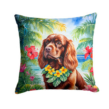 Load image into Gallery viewer, Sussex Spaniel Luau Throw Pillow - 14x14 Decorative Pillow – Art for Your Home &amp; Patio