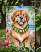 Load image into Gallery viewer, Tibetan Mastiff Luau Garden Flag – Tropical Dog Decor with Hibiscus &amp; Palm Leaves